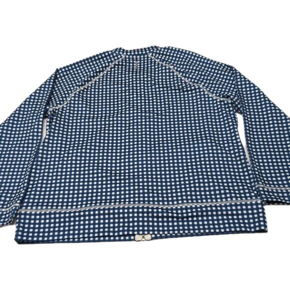 T by Talbots Full Zip Jacket Womens XL Navy White Check Activewear Pockets UPF - Picture 4 of 12